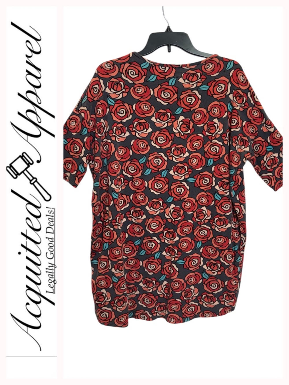 LulaRoe Red Rose High Low Tunis Top